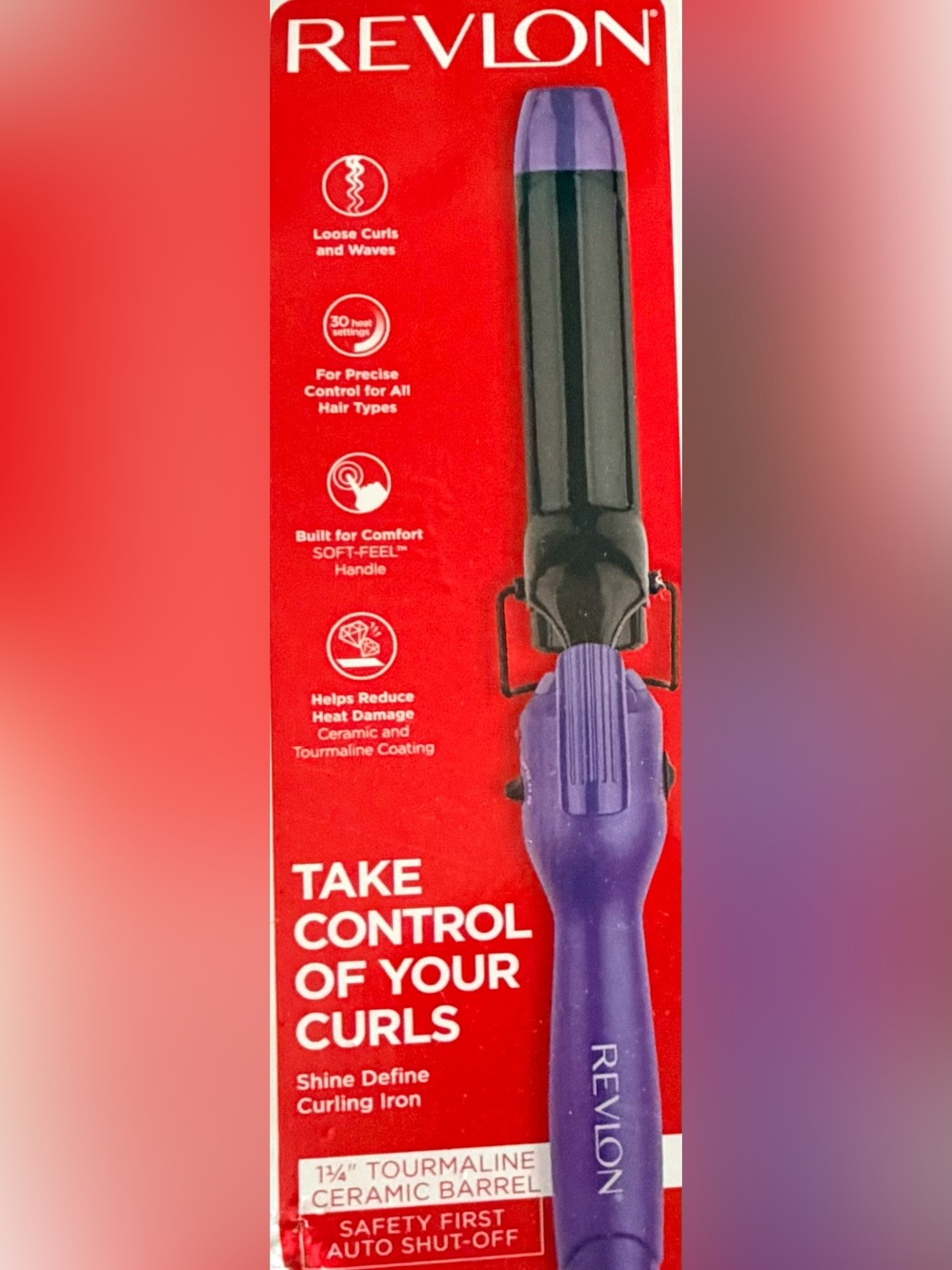 Revlon Purple Curling Iron with Black Barrel